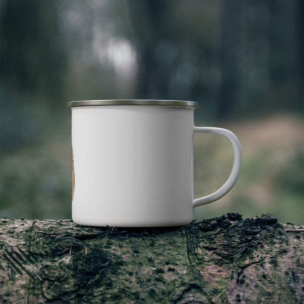 Rock with Water Enamel Camping Mug featuring a durable stainless steel design, personalized with colorful printing, perfect for outdoor adventures.