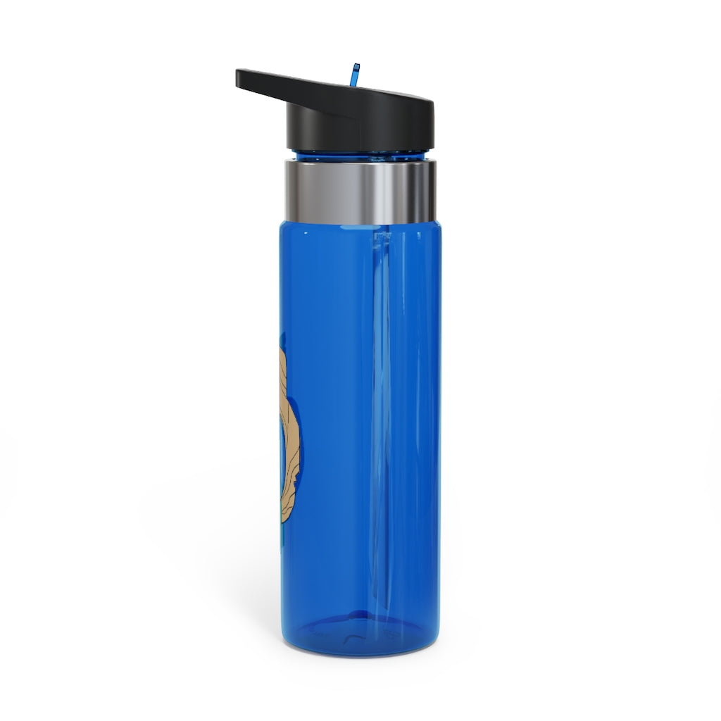 Rock with Water Kensington Tritan™ Sport Bottle in vibrant colors with a carabiner hook, showcasing its sleek design and spill-resistant lid.
