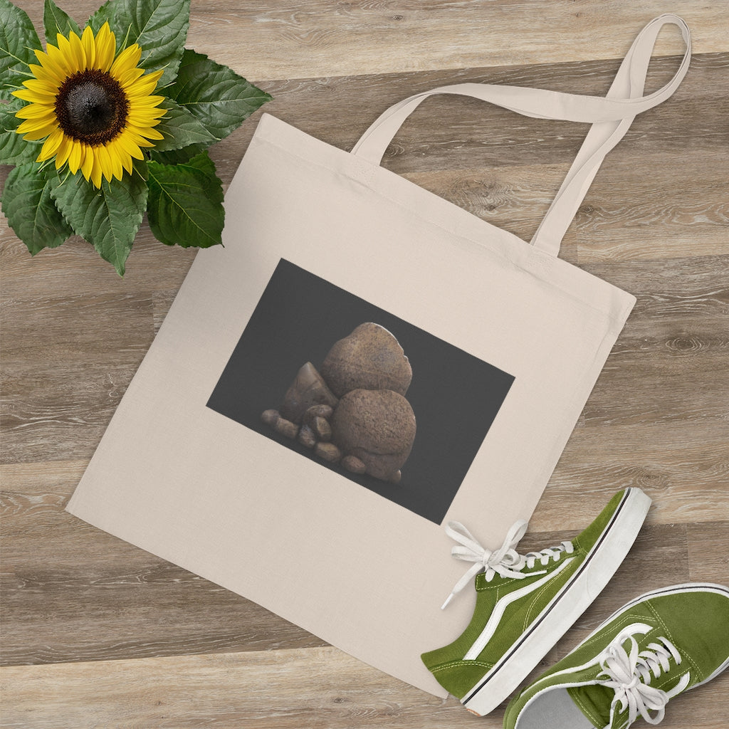 Rocks Tote Bag made of 100% cotton with cross-stitched handles, available in multiple colors.