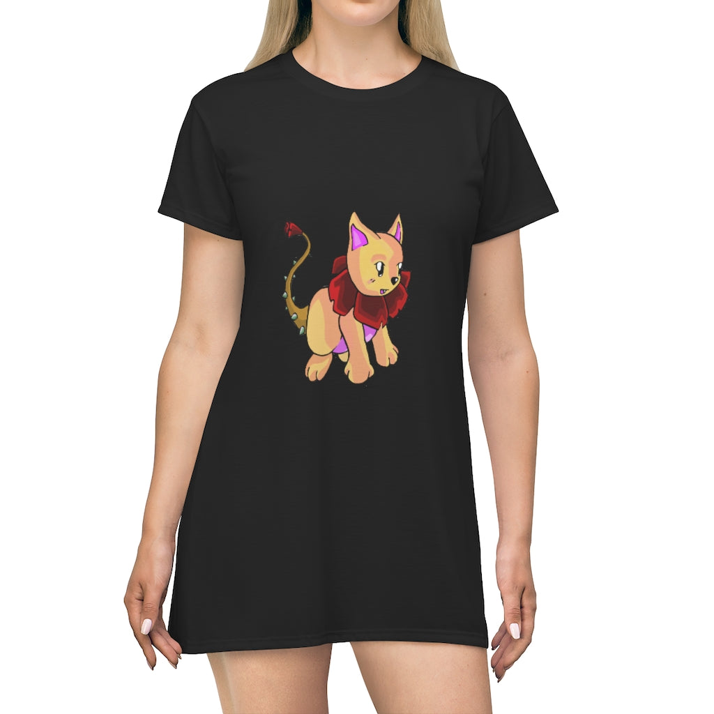 Rositty All Over Print T-Shirt Dress featuring vibrant patterns and a comfortable fit, perfect for casual outings.