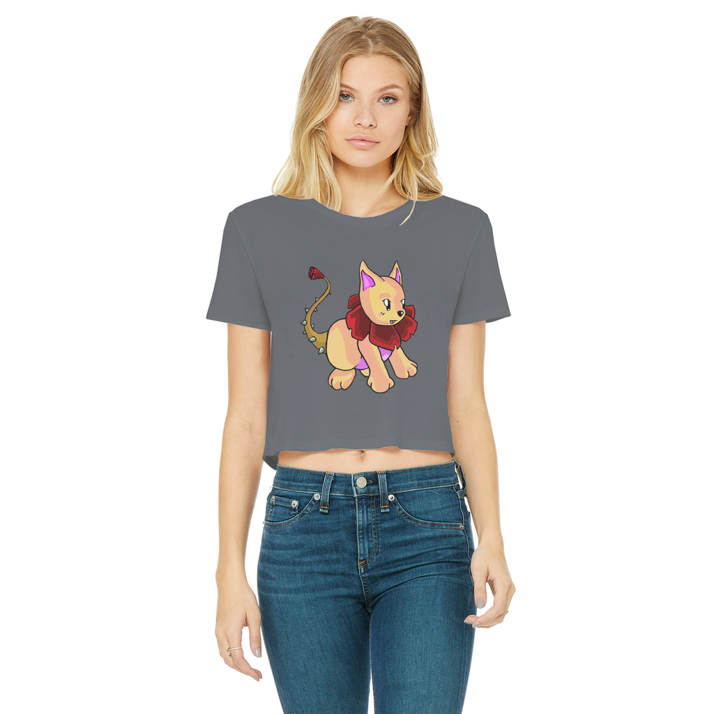 Rositty Classic Women's Cropped Raw Edge T-Shirt in various colors, showcasing its round neck and raw edge hem design.