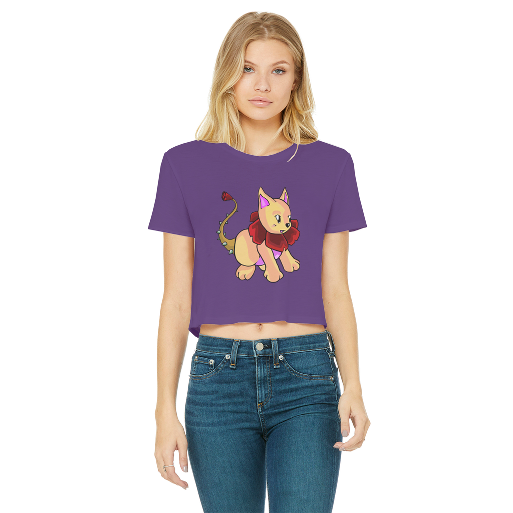 Rositty Classic Women's Cropped Raw Edge T-Shirt in various colors, showcasing its round neck and raw edge hem design.