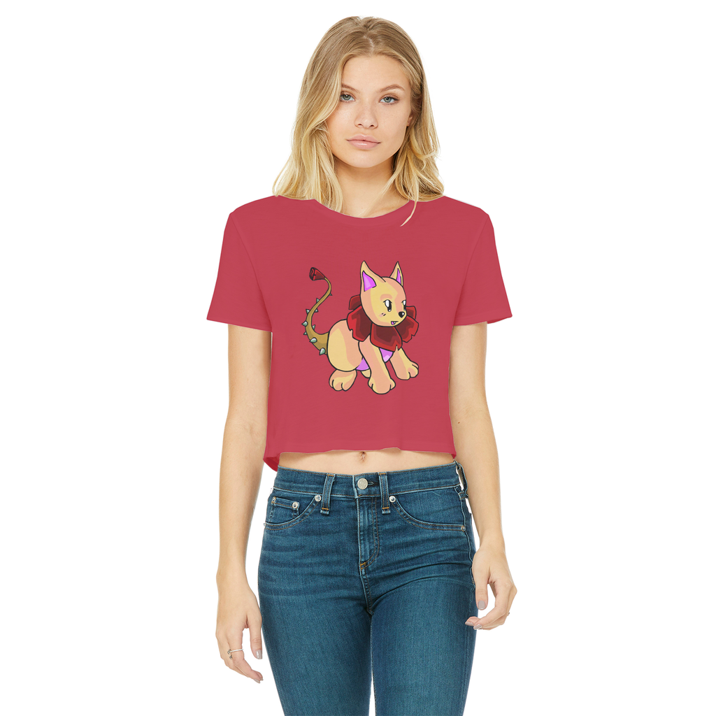 Rositty Classic Women's Cropped Raw Edge T-Shirt in various colors, showcasing its round neck and raw edge hem design.