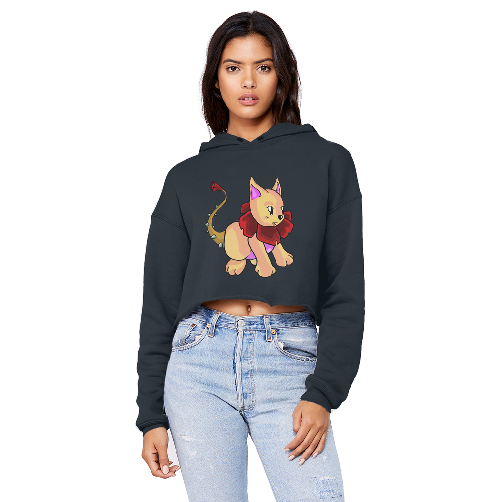 Rositty Unisex Cropped Raw Edge Boyfriend Hoodie in various colors with a raw edge hem and double fabric hood.