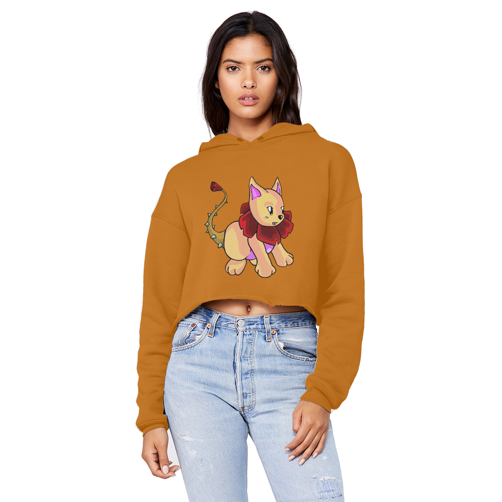 Rositty Unisex Cropped Raw Edge Boyfriend Hoodie in various colors with a raw edge hem and double fabric hood.