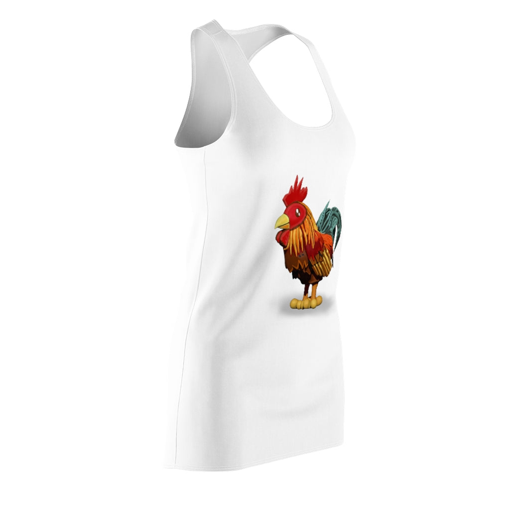 A stylish Rooster Women's Cut & Sew Racerback Dress featuring a sporty fit and lightweight fabric, perfect for casual outings.