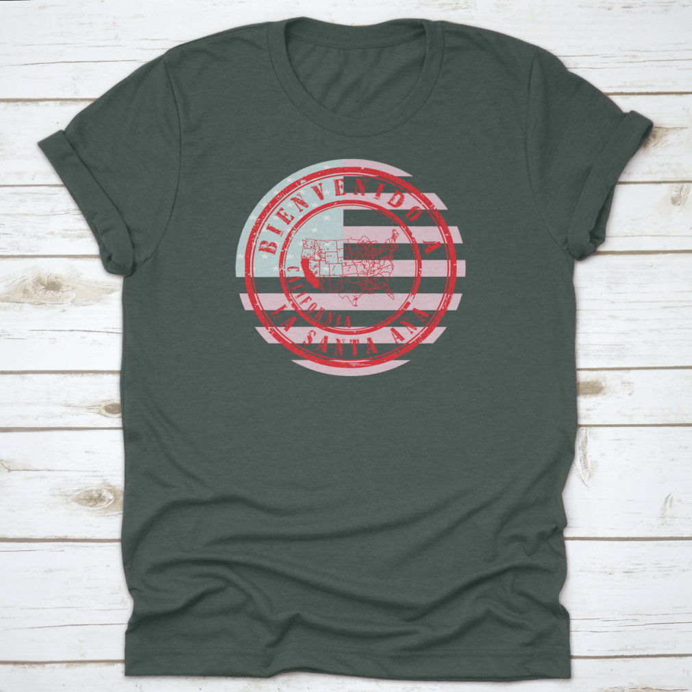 Rubber stamp featuring 'Welcome To Santa Ana, California' illustration, ideal for crafting and personal projects.