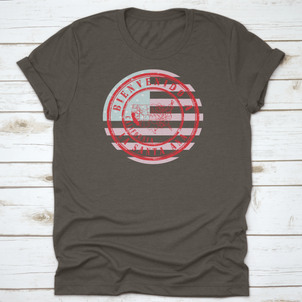 Rubber stamp featuring 'Welcome To Santa Ana, California' illustration, ideal for crafting and personal projects.