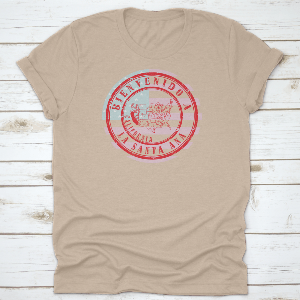 Rubber stamp featuring 'Welcome To Santa Ana, California' illustration, ideal for crafting and personal projects.