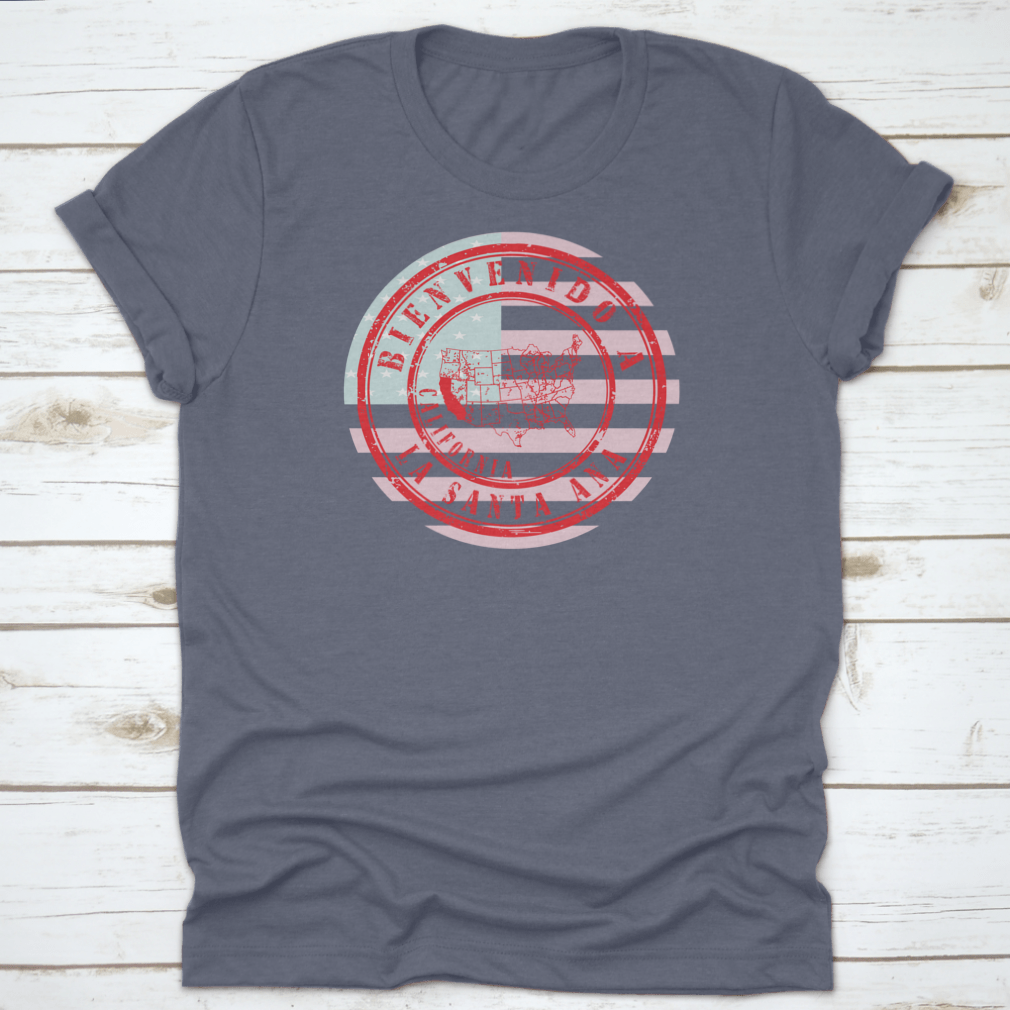 Rubber stamp featuring 'Welcome To Santa Ana, California' illustration, ideal for crafting and personal projects.