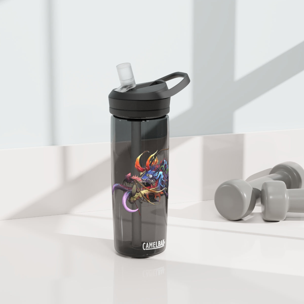 Ryuuk the Fish Dragon God CamelBak Eddy® Water Bottle in 20oz and 25oz sizes, featuring a unique design and robust Tritan™ material.