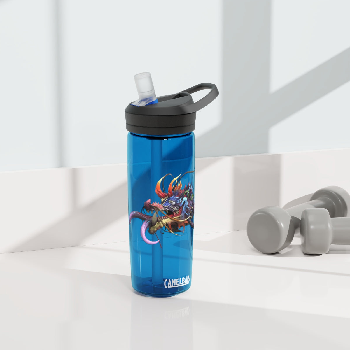 Ryuuk the Fish Dragon God CamelBak Eddy® Water Bottle in 20oz and 25oz sizes, featuring a unique design and robust Tritan™ material.