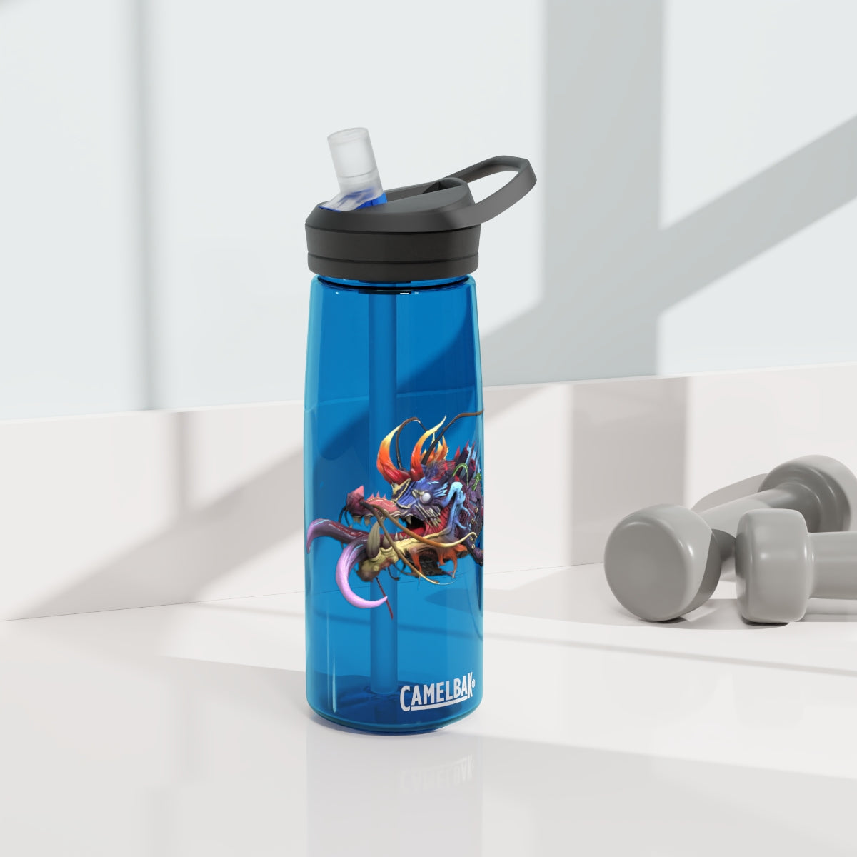Ryuuk the Fish Dragon God CamelBak Eddy® Water Bottle in 20oz and 25oz sizes, featuring a unique design and robust Tritan™ material.