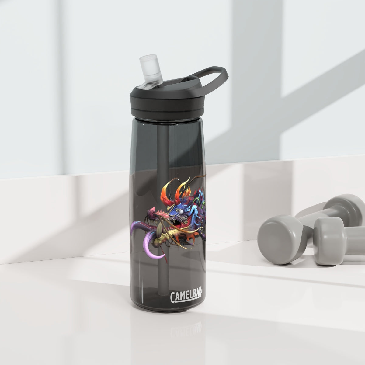 Ryuuk the Fish Dragon God CamelBak Eddy® Water Bottle in 20oz and 25oz sizes, featuring a unique design and robust Tritan™ material.