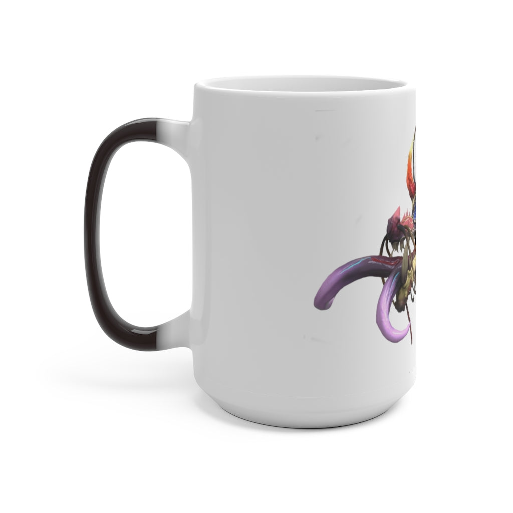 Ryuuk the Fish Dragon God Color Changing Mug showcasing vibrant colors and a sleek design.
