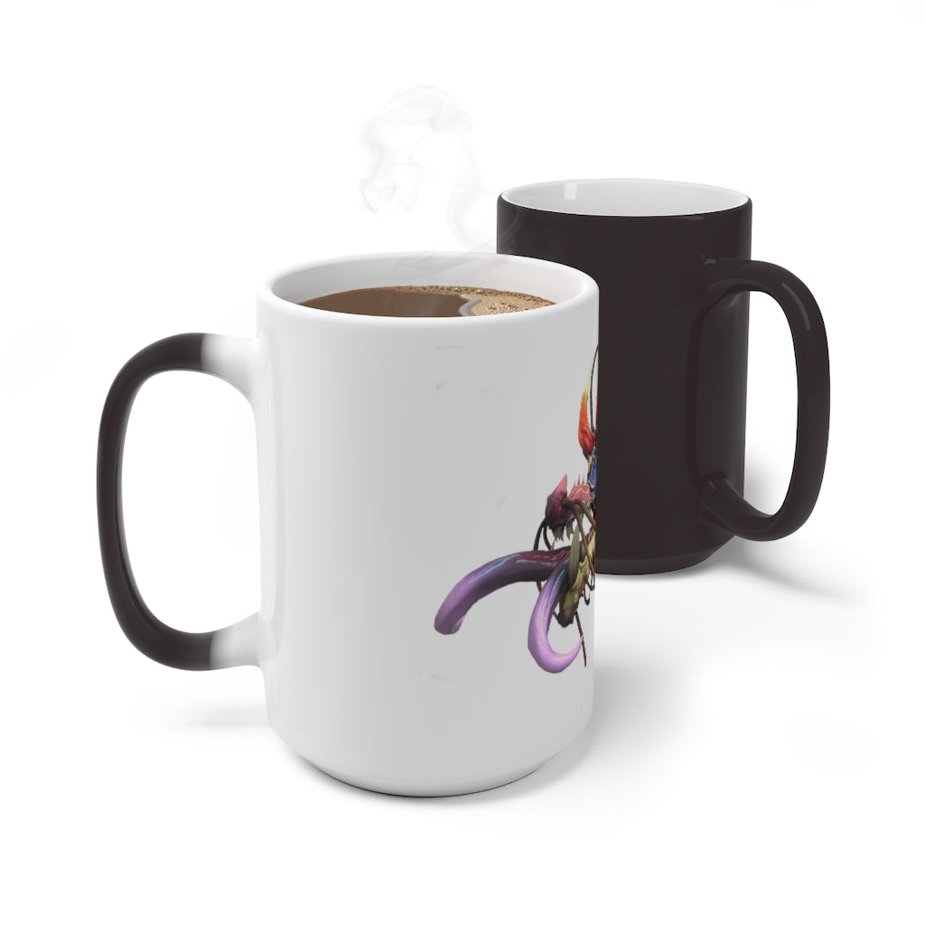Ryuuk the Fish Dragon God Color Changing Mug showcasing vibrant colors and a sleek design.