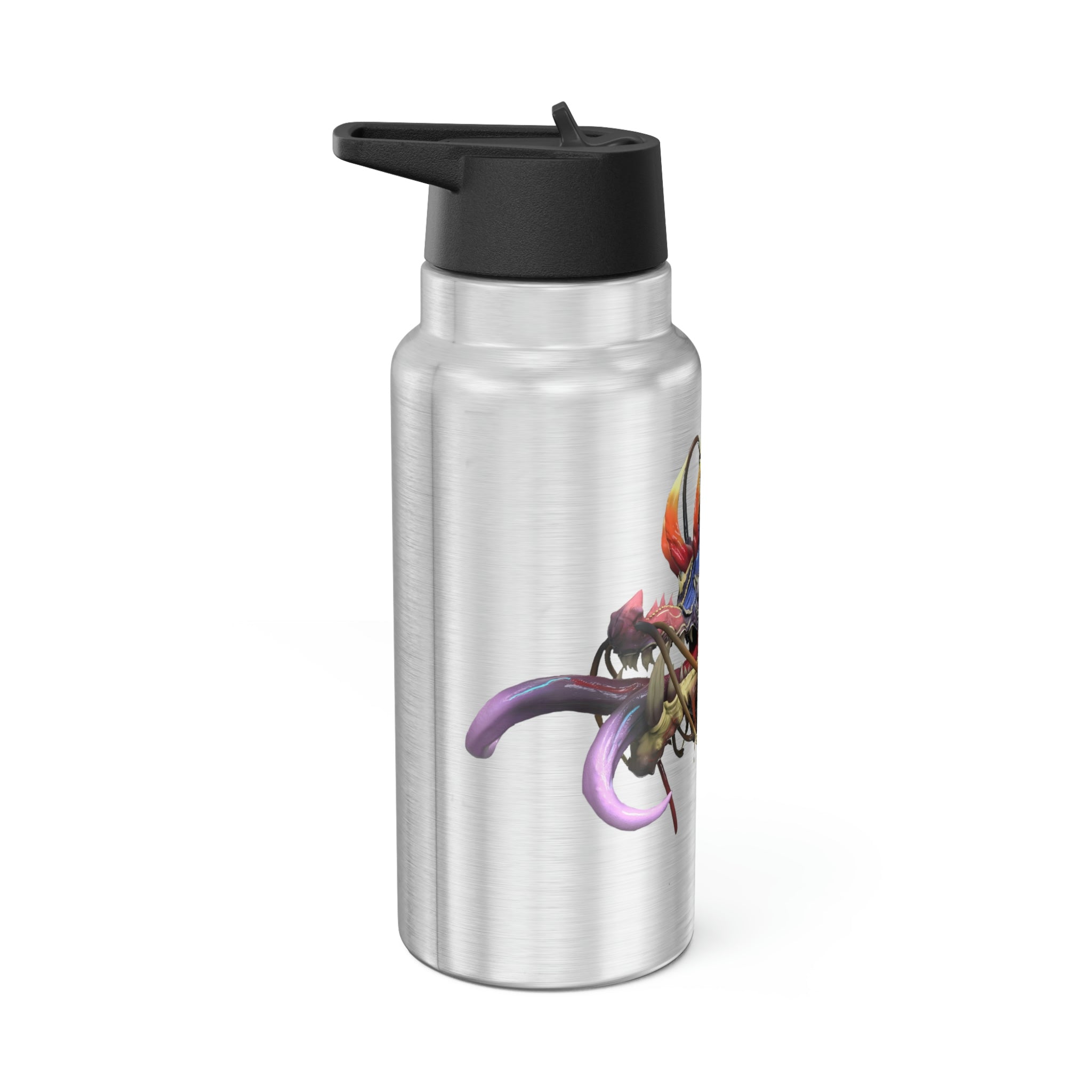 Ryuuk the Fish Dragon God Gator Tumbler, 32oz stainless steel with a vibrant design and included straw.