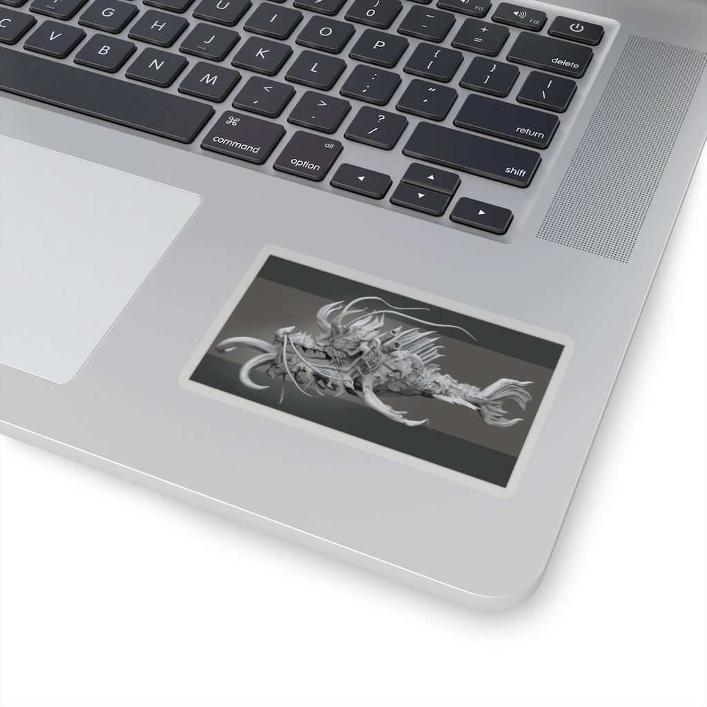 Ryuuk the Fish Dragon God kiss-cut stickers showcasing vibrant colors and intricate designs, perfect for indoor decoration.