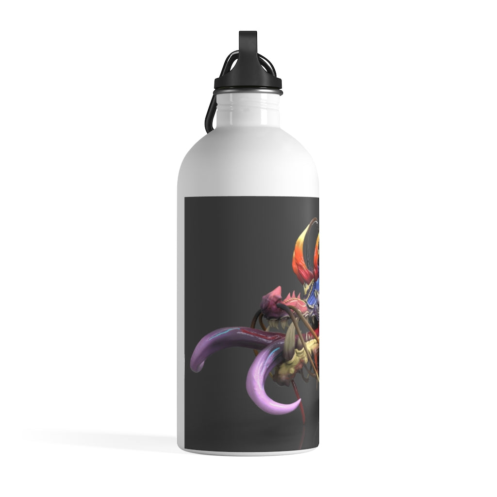 Ryuuk the Fish Dragon God stainless steel water bottle with a vibrant design and plastic screw top.