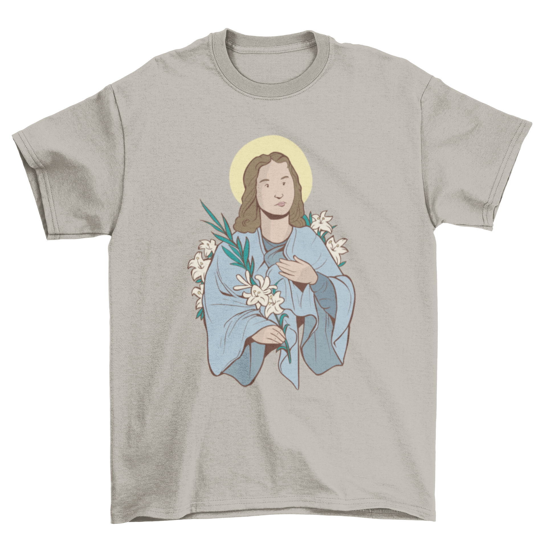 Saint Goretti T-shirt featuring a detailed illustration of Saint Goretti, showcasing vibrant colors and a stylish design.
