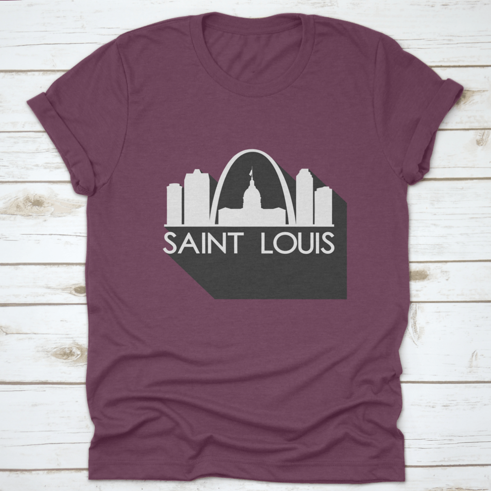 Saint Louis Flat Icon Skyline Silhouette Design showcasing the iconic city skyline in a stylish vector art format.