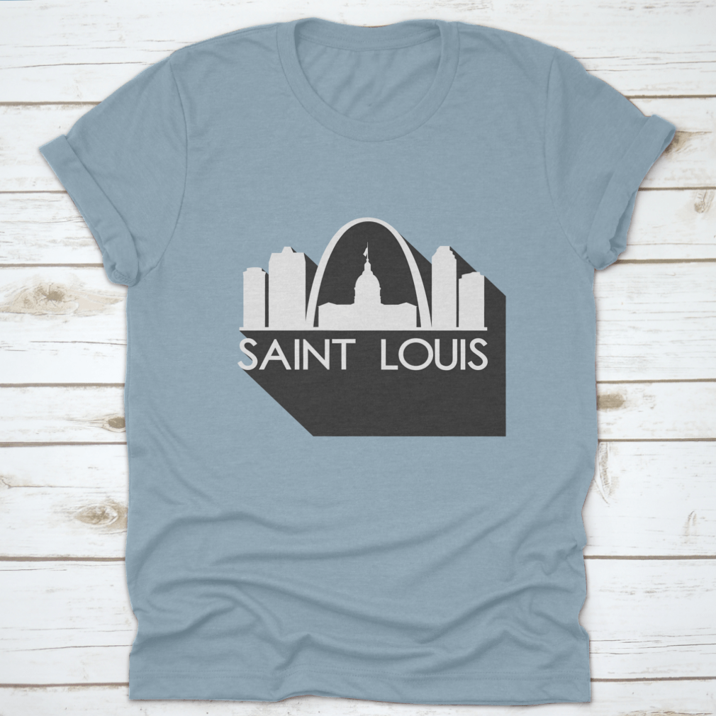 Saint Louis Flat Icon Skyline Silhouette Design showcasing the iconic city skyline in a stylish vector art format.