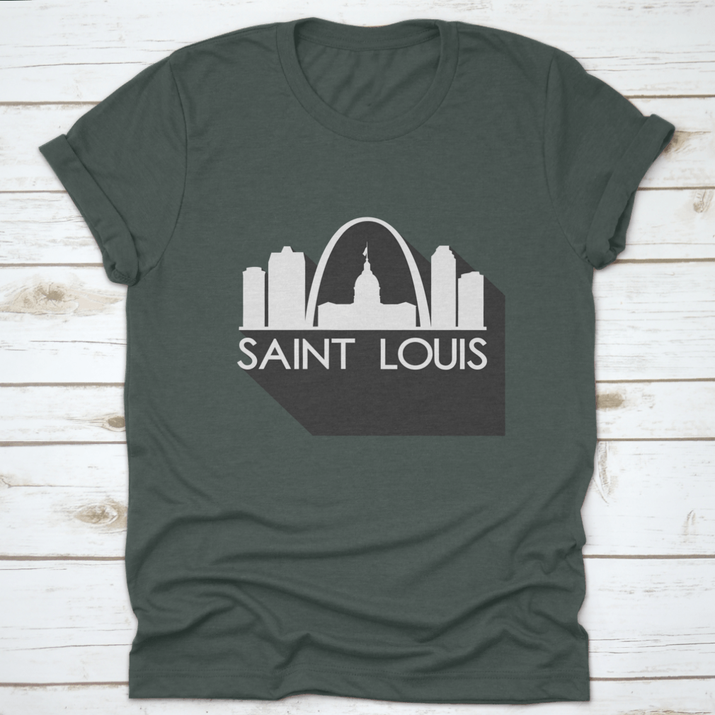 Saint Louis Flat Icon Skyline Silhouette Design showcasing the iconic city skyline in a stylish vector art format.