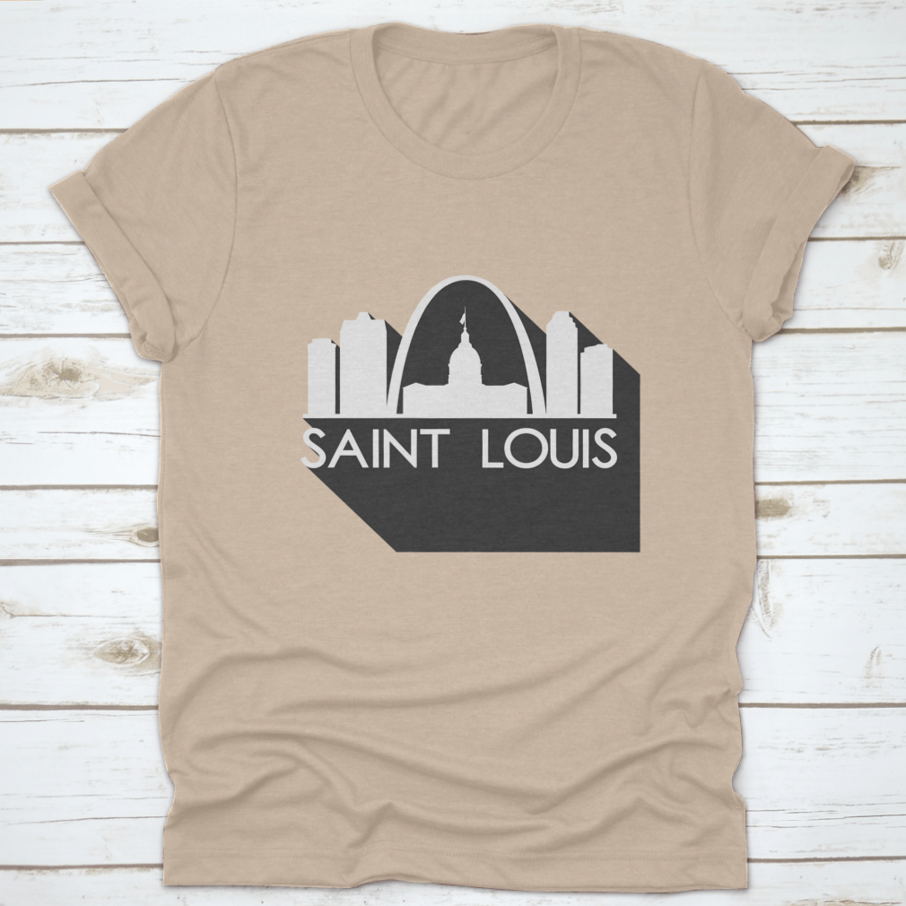 Saint Louis Flat Icon Skyline Silhouette Design showcasing the iconic city skyline in a stylish vector art format.
