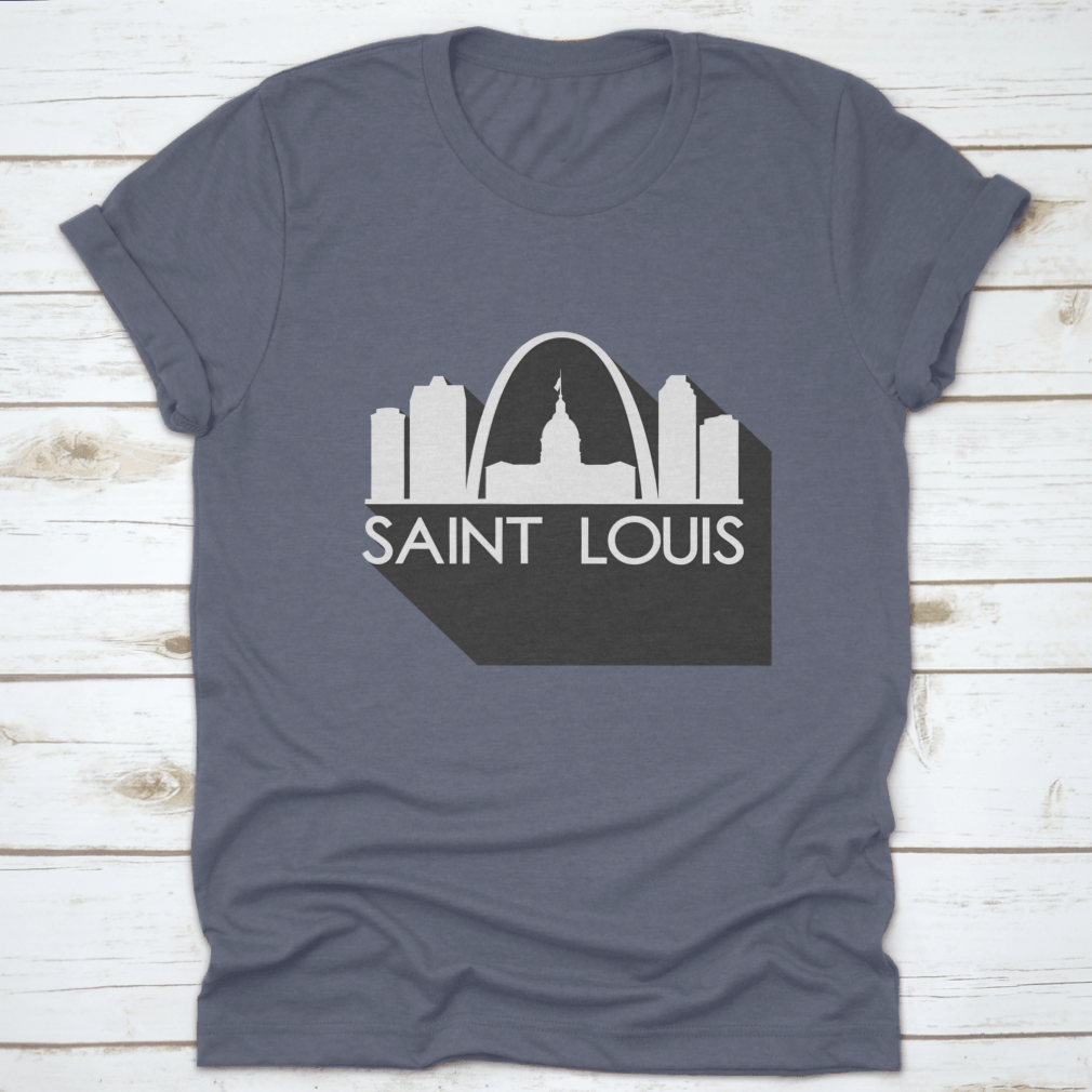 Saint Louis Flat Icon Skyline Silhouette Design showcasing the iconic city skyline in a stylish vector art format.