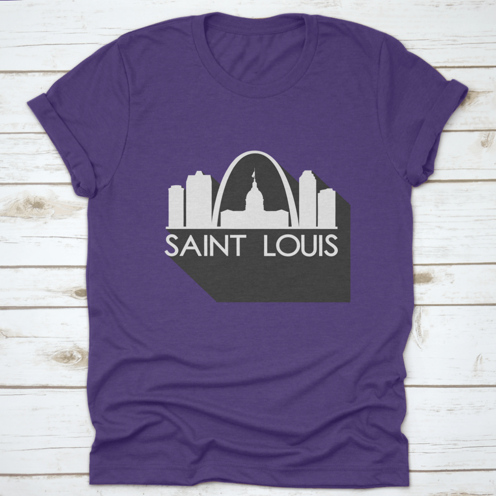 Saint Louis Flat Icon Skyline Silhouette Design showcasing the iconic city skyline in a stylish vector art format.