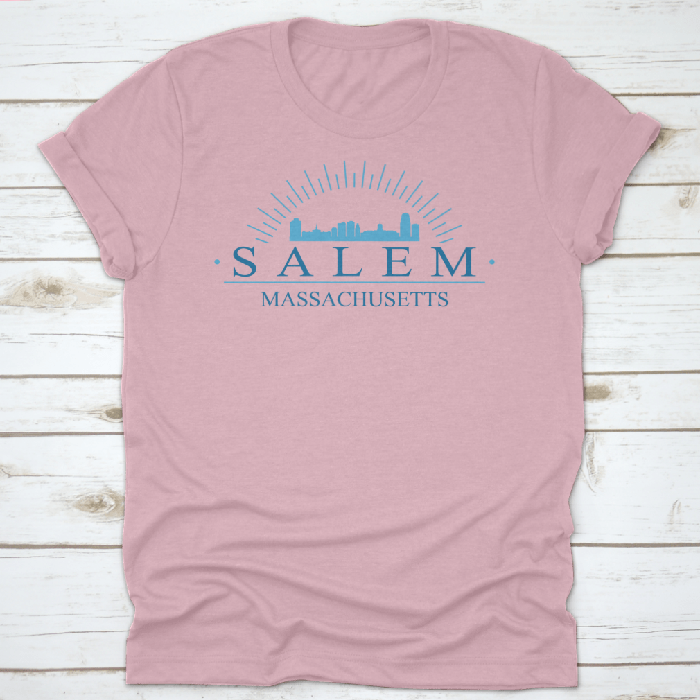 Salem Massachusetts skyline silhouette vector banner design showcasing iconic buildings and structures.