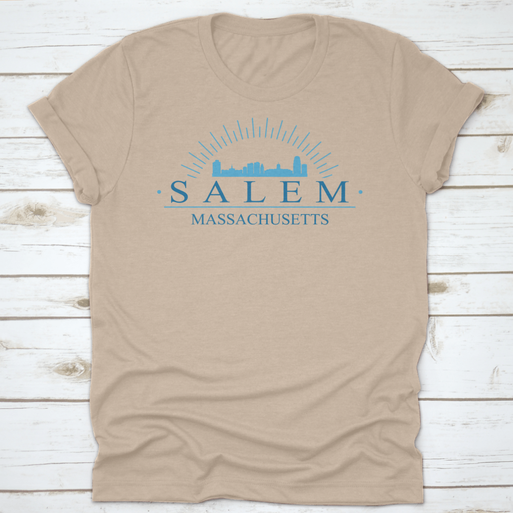 Salem Massachusetts skyline silhouette vector banner design showcasing iconic buildings and structures.
