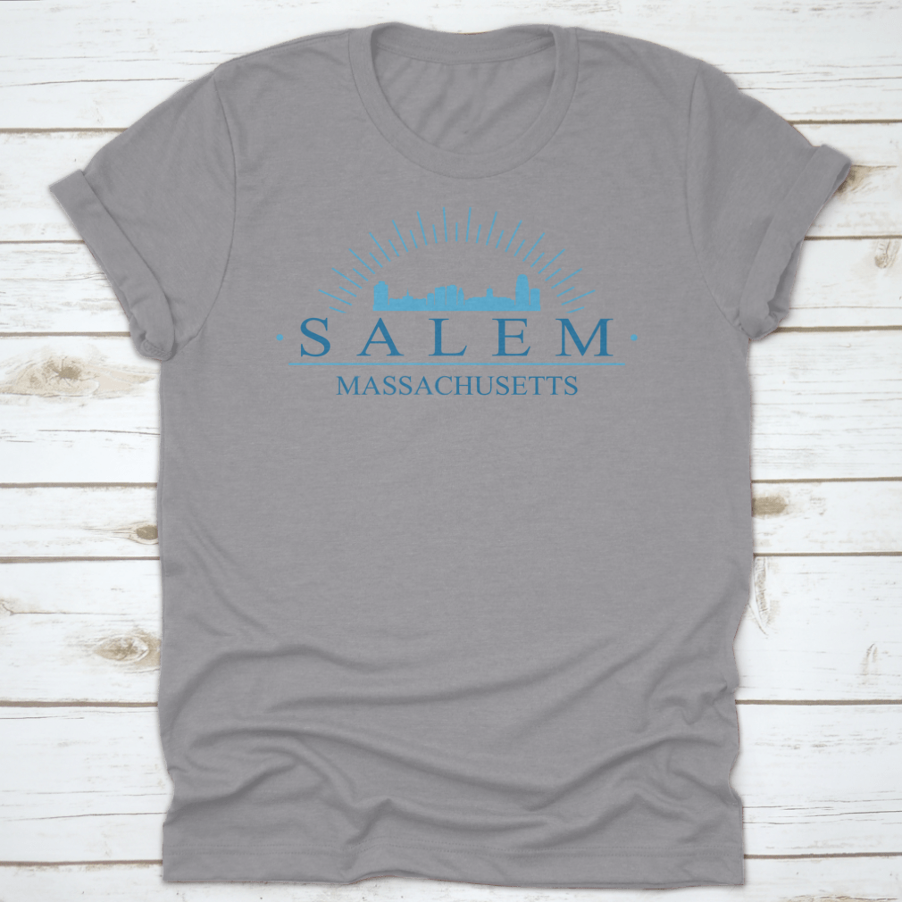 Salem Massachusetts skyline silhouette vector banner design showcasing iconic buildings and structures.