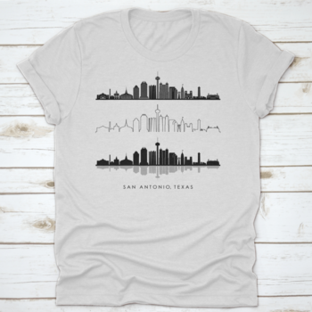 Vector illustration of the San Antonio Texas skyline silhouette, showcasing iconic buildings and structures.