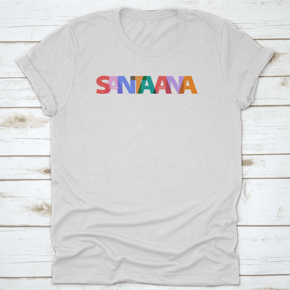Santa Ana Typography Vector Illustration Travel Shirt showcasing a unique design on a comfortable cotton fabric.