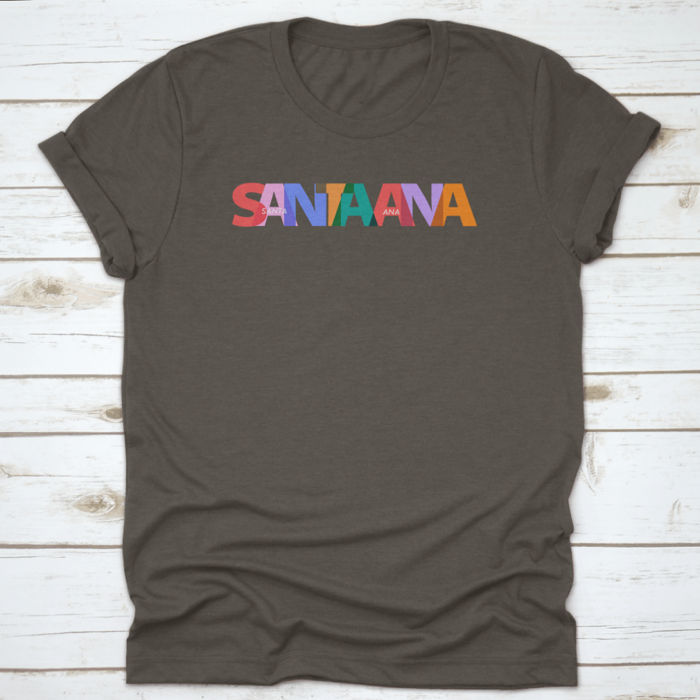 Santa Ana Typography Vector Illustration Travel Shirt showcasing a unique design on a comfortable cotton fabric.