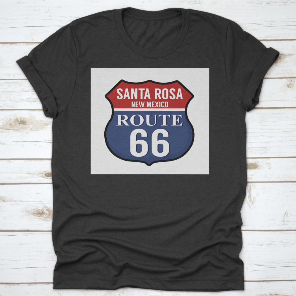 Santa Rosa New Mexico Route 66 shirt featuring a classic fit and midweight fabric, ideal for comfort and style.