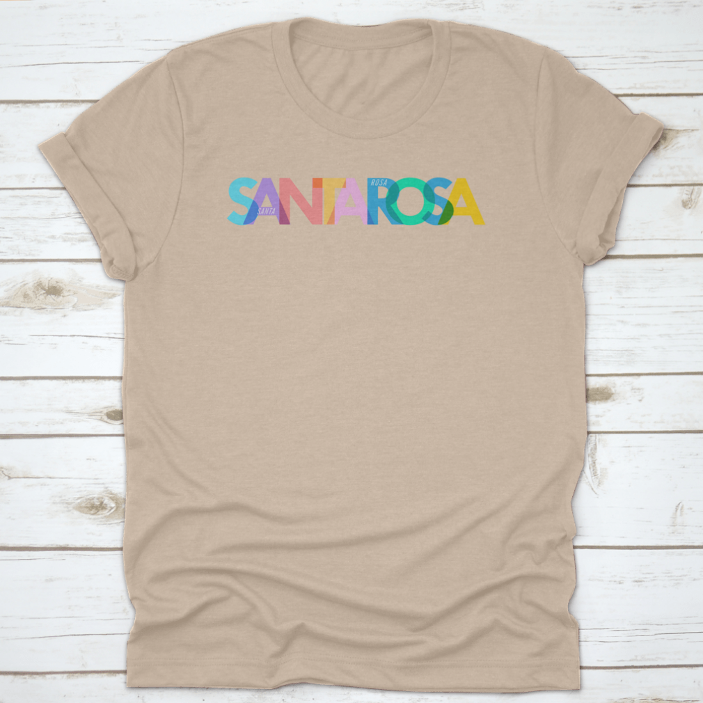 Santa Rosa shirt featuring the city name on a white background, made from 100% cotton for comfort and style.