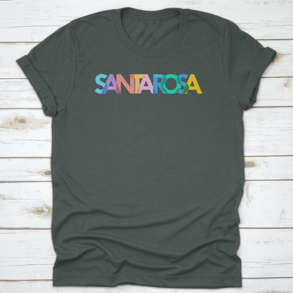 Santa Rosa shirt featuring the city name on a white background, made from 100% cotton for comfort and style.