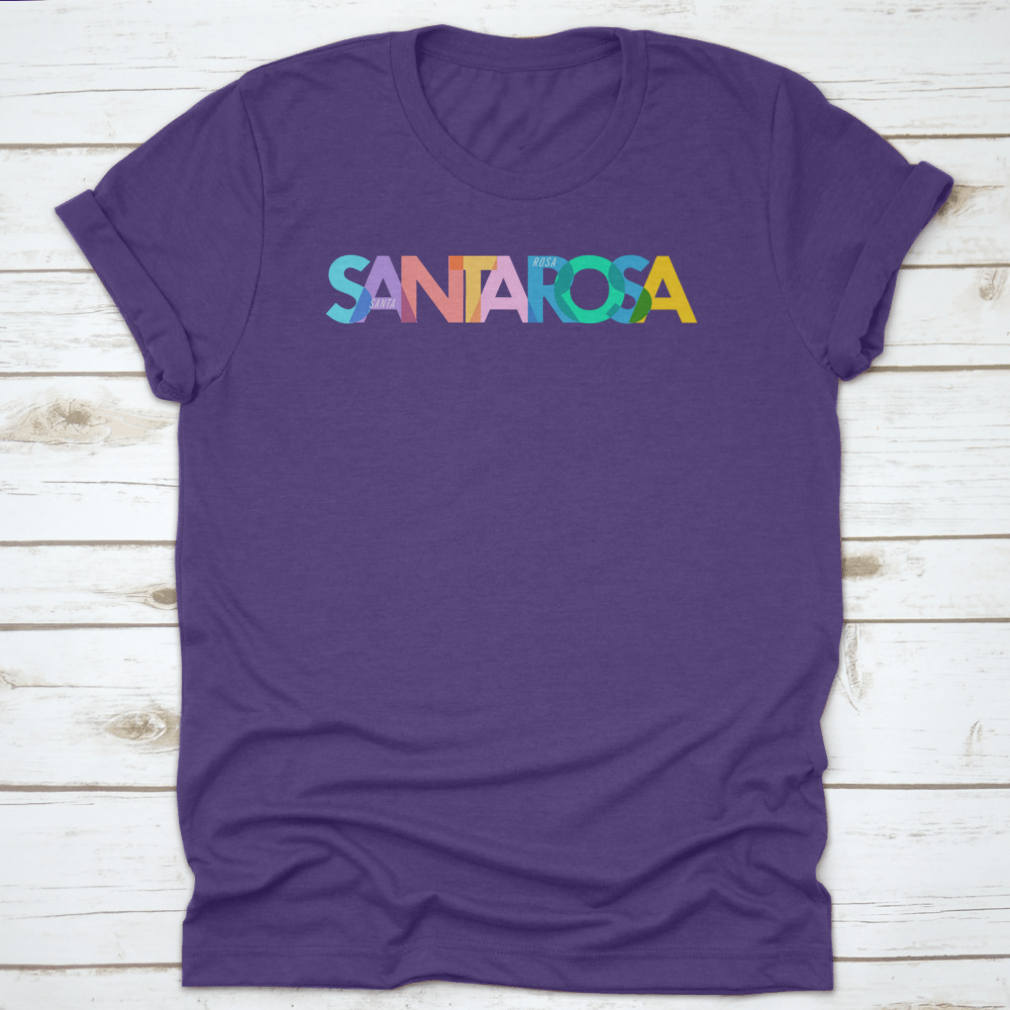 Santa Rosa shirt featuring the city name on a white background, made from 100% cotton for comfort and style.