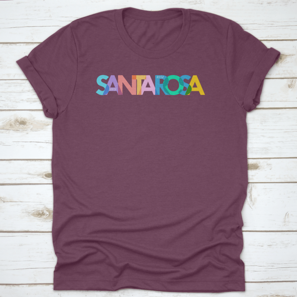 Santa Rosa shirt featuring the city name on a white background, made from 100% cotton for comfort and style.