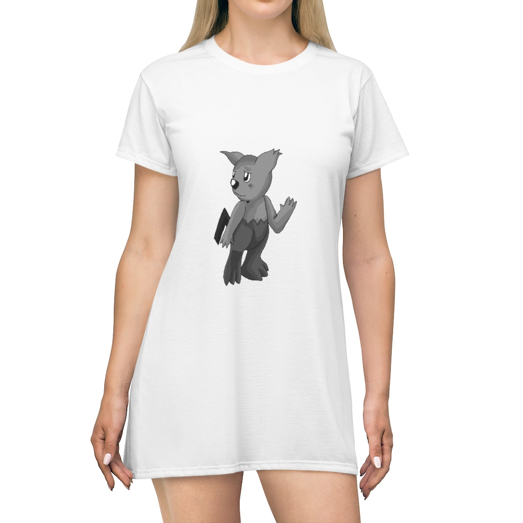 Sarcoot All Over Print T-Shirt Dress featuring vibrant prints and a comfortable fit, perfect for casual or dressy occasions.