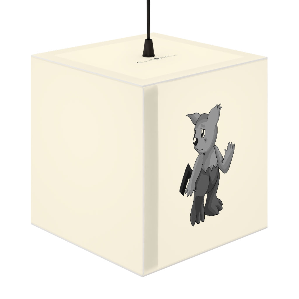 A stylish Sarcoot Personalized Lamp in a unique cube design, showcasing its lightweight structure and customizable features, perfect for any indoor setting.