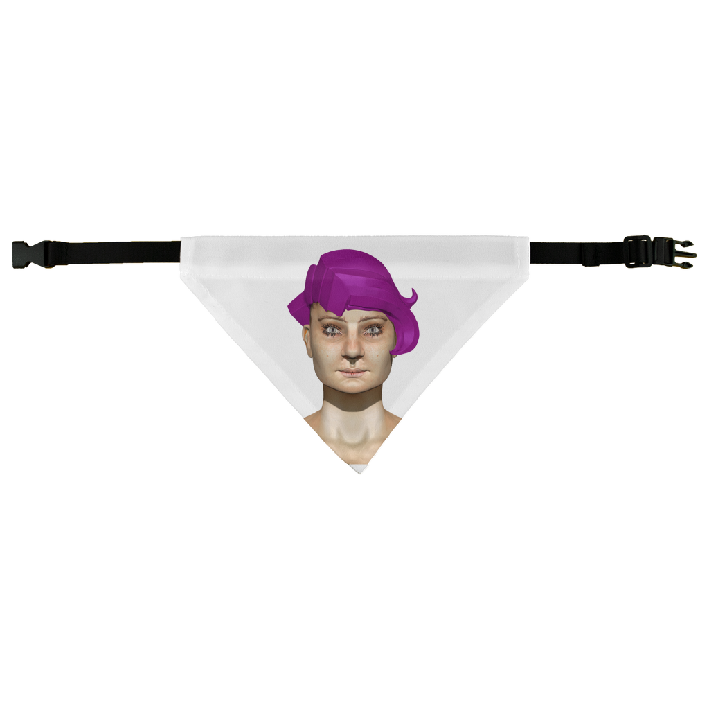 Sarlotta Pet Bandana made of 100% polyester, featuring a classic white design with an easy fastening strap, perfect for pets.