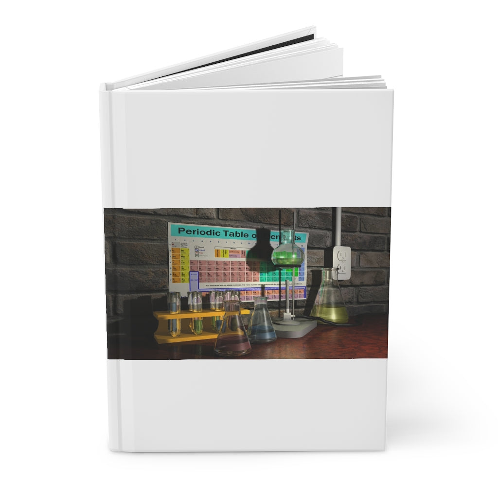 A stylish Science Scene Hardcover Journal Matte with customizable covers, featuring a durable hardcover and lined pages for journaling.