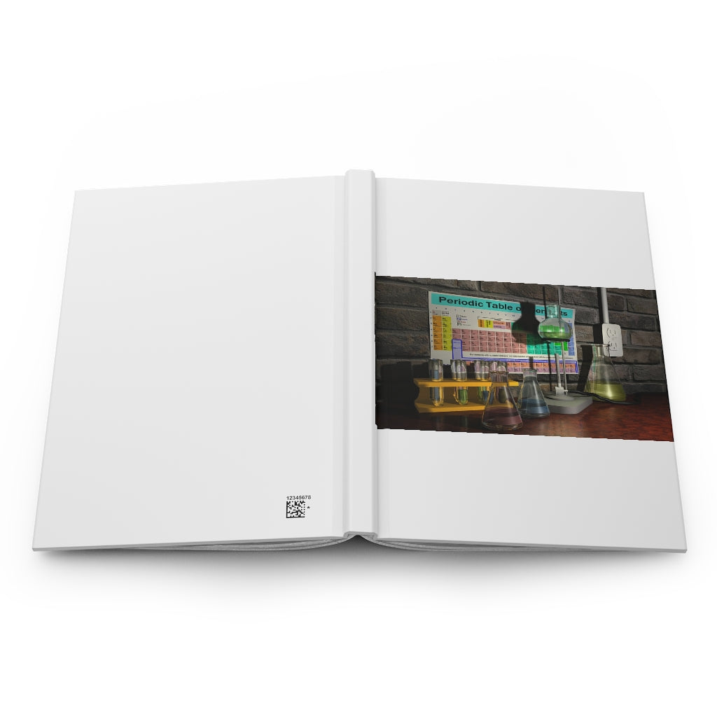 A stylish Science Scene Hardcover Journal Matte with customizable covers, featuring a durable hardcover and lined pages for journaling.