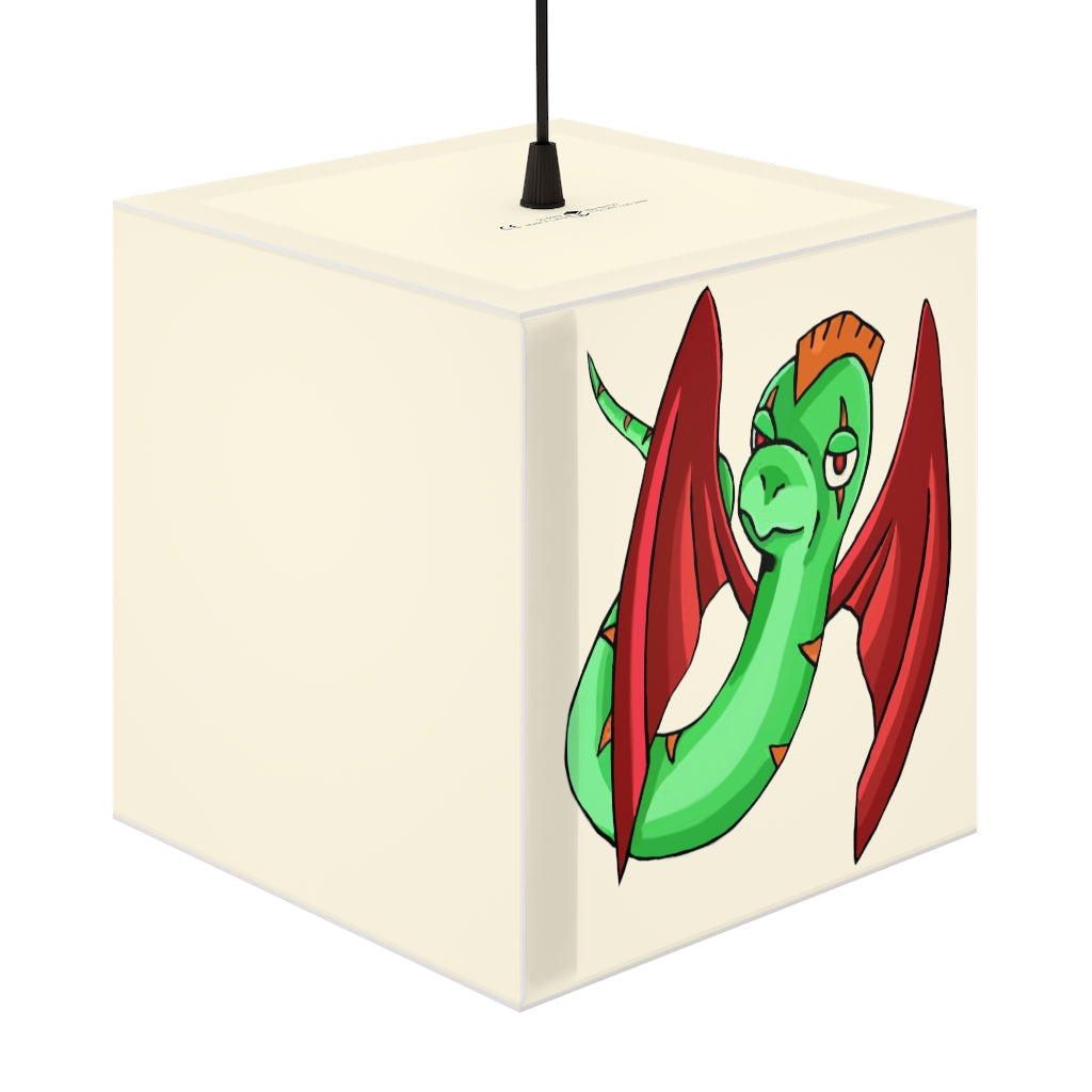 A stylish Screech Personalized Lamp in a cube shape, showcasing its unique design and lightweight material, perfect for indoor decor.