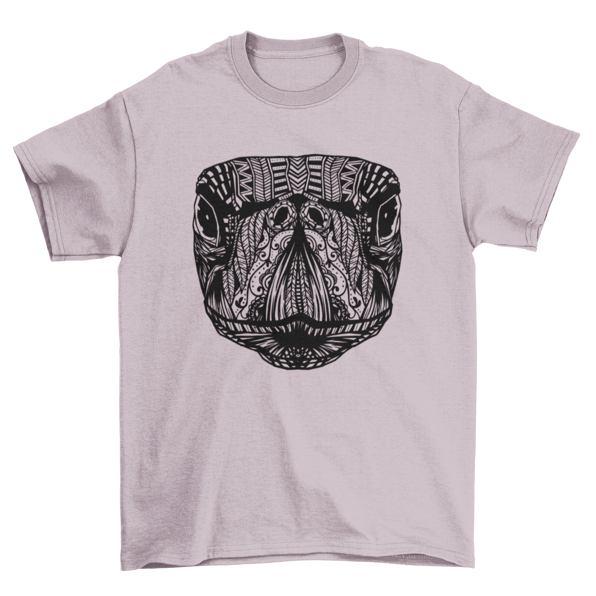 A stylish Sea Turtle Mandala T-shirt featuring an intricate mandala design of a sea turtle's head.