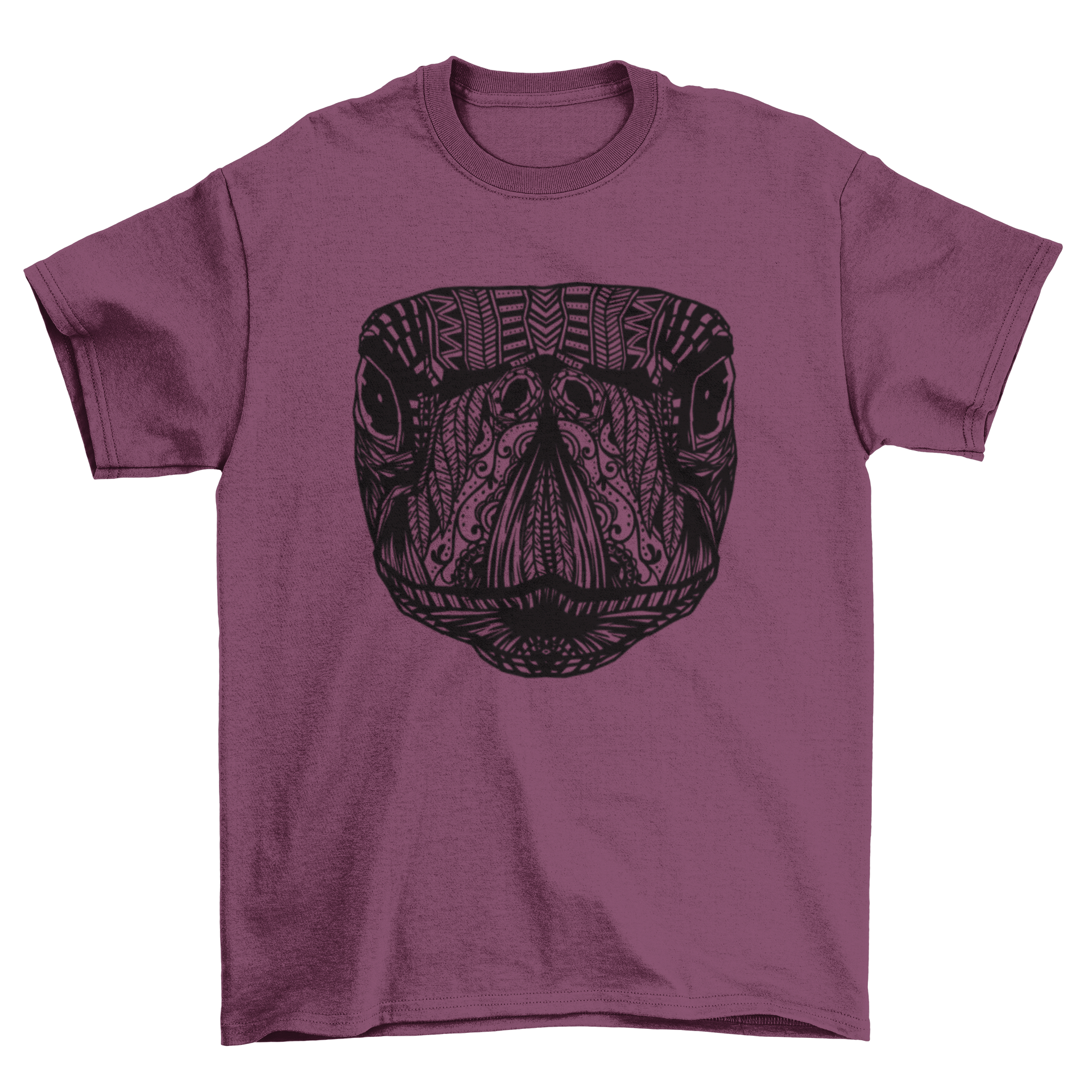 A stylish Sea Turtle Mandala T-shirt featuring an intricate mandala design of a sea turtle's head.
