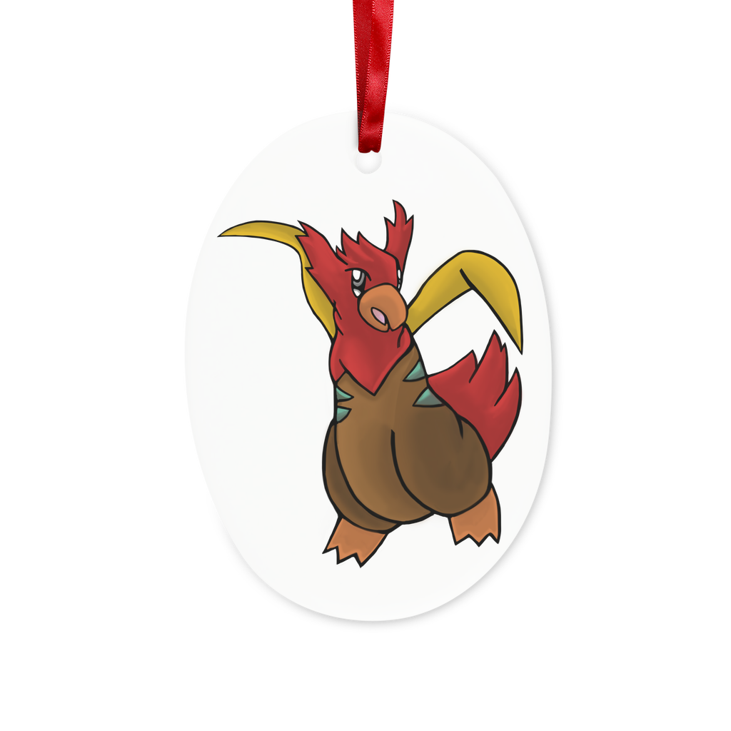 Seagul Ceramic Hanging Ornament with red ribbon and gold string, beautifully crafted for Christmas decoration.